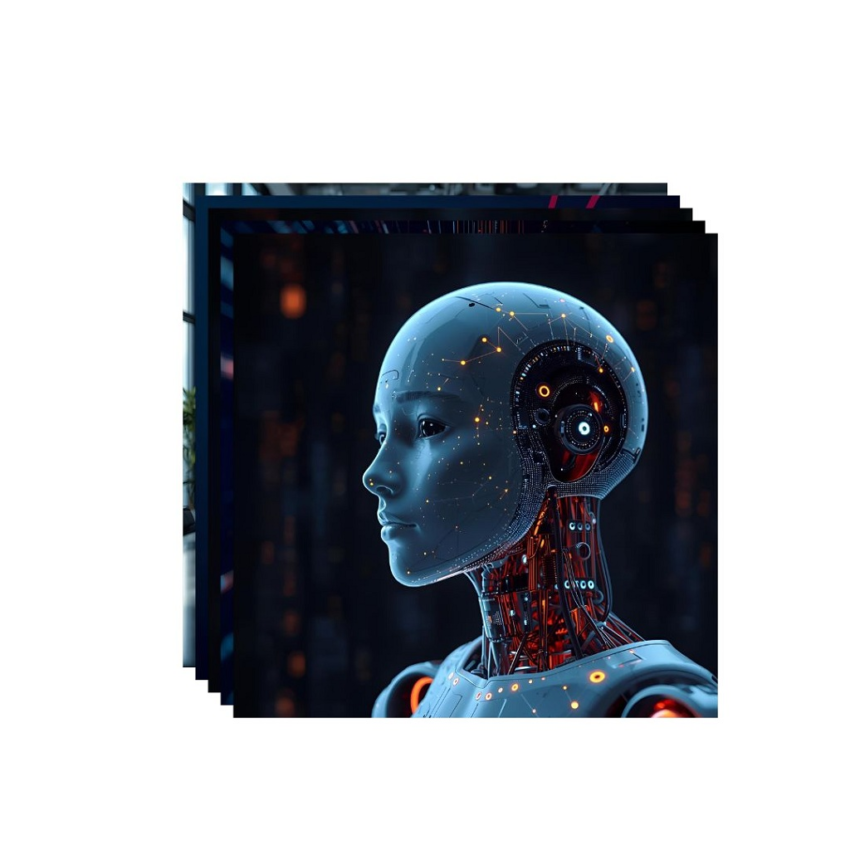 AI eszközök: Emberi kéz egy robotkarral kezet fogva.
